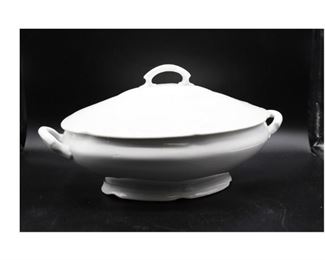 Vintage White Lidded Casserole Soup Tureen Serving Dish