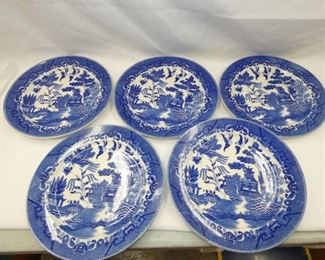 10IN FLOW BLUE PLATES