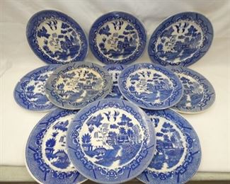 10IN FLOW BLUE PLATES