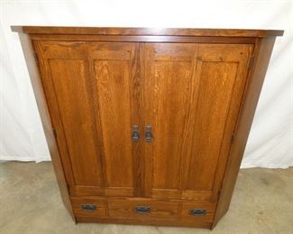 50X48 MODERN OAK CORNER CUPBOARD