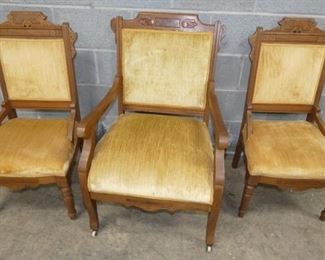 WALNUT PARLOR CHAIRS