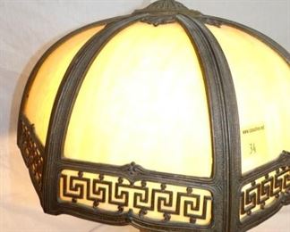 VIEW 4 EARLY LEADED GLASS PARLOR LAMP