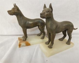 7X8 BRASS DOG BOOKENDS