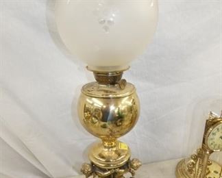 EARLY BRASS PARLOR LAMP