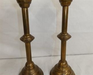 EARLY BRASS CANDLE STANDS