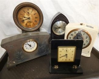EARLY VARIOUS EARLY DESK CLOCKS
