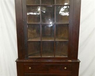 EARLY 1800'S 2PC. CORNER CUPBOARD