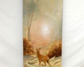 20X52 VERTICAL EARLY OIL ON CANVAS