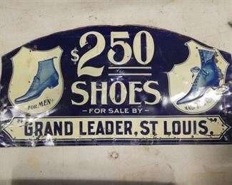 EARLY EMB. SHOES BRAND LEADER SIGN