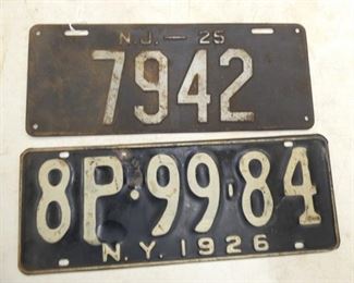 1925,26 NJ AND NY TAGS