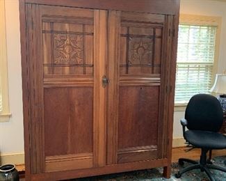 Home Office Cabinet. Doors have been repurposed from an old ship