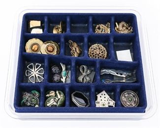 Sterling/Costume Broach pins & Earrings