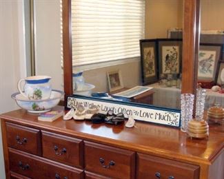 Vintage, 10 Drawer Dresser, Mirror, Bedroom Set