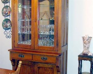 Antique, Oak, China Hutch, Display Cabinet
