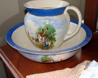 Vintage, Falcon Ware, England, Bowl & Pitcher