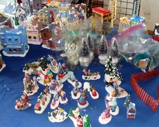 Christmas, Decor, Ornaments, Village, Figures, Trees, Lights, Accessories