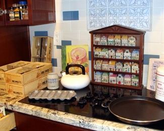 Vintage, Lenox, Spice Rack, Cottage Spice Jar, Display, Libbey Wine Glasses, NOS In Box, Cookbooks