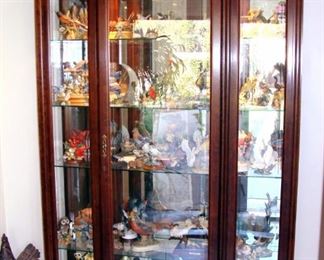 Curio, China, Display, Cabinet, Walnut, Hand Rubbed, Jasper Original, Lighted, Figurines, Lenox, Andrea Sadek
