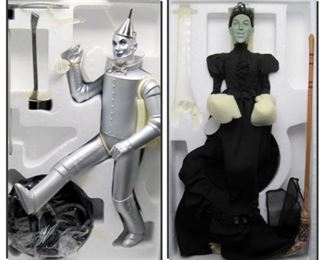 The Wizard of Oz, Porcelain Doll Collection, Mattel, Authentic, New in Box, Dorothy, Winged Monkey, Tin Man, Wicked Witch, Timeless Treasures