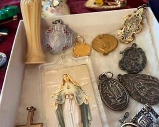 Religious themed jewelry, saint Christopher medals