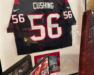 Signed framed Cushing jersey