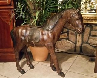 Leather horse figure