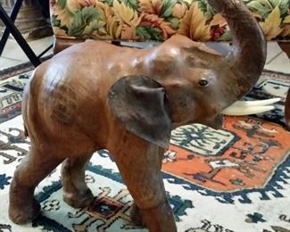 Leather elephant figure