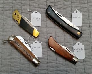 Case XX knives.  Most from 1970s and most are in mint condition.