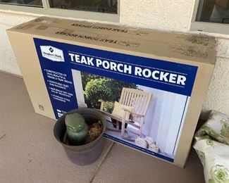teak porch rocker