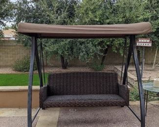 all wicker patio swing