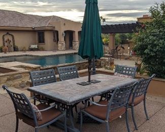 large patio table and chairs