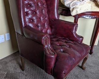 Queen Anne leather chair