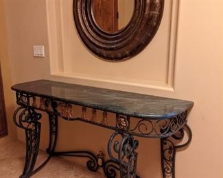 marble top iron table
