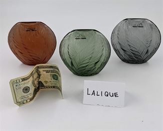 colored Lalique vases
