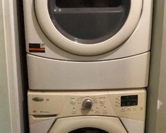 Whirlpool Duet Front Load Washer And Dryer Stackable Set, Washer Model WFW915YW00, Dryer Model WED9151YW0, 70" x 27" x 28"