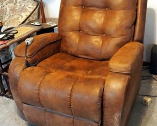 Upholstered Electric Reclining Lift Chair, With Remote, 41" x 36" x 36", Powers On