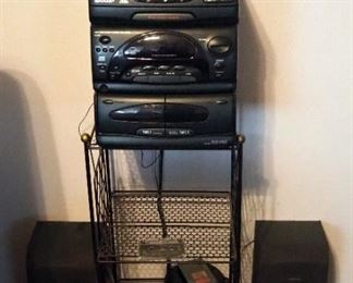 Sharp Multidisc / Cassette Mini Component System Model C-2600, Includes Speakers, Metal Stand And More
