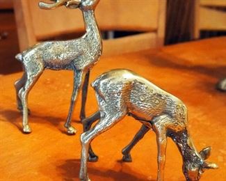 Brass Deer Figures, Qty 4, Tallest Deer Is 20"