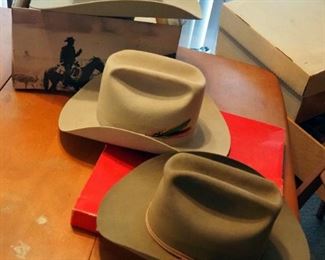 Stetson 5X, Resistoll 3X And Kenny Rogers 5X Beaver Western Hats Size 7.5, Total Qty 3
