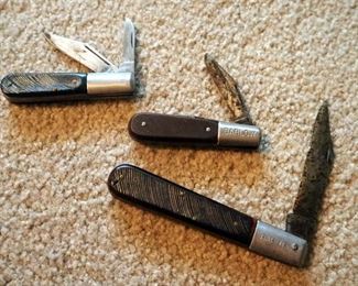 Barlow And Sabre Pocket Knives Qty 3