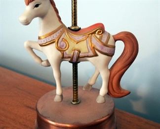 Precious Art Limited Edition Ceramic Carousel Horses, Qty 3, Hallmark Carousel Ornaments And Music Boxes, Total Qty 14