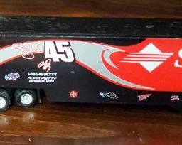 Mattel Hot Wheels Cargo Carrier Semi Truck With Trailer, And Hot Wheels Kyle Petty Sprint Nascar Die Cast Semi With Trailer