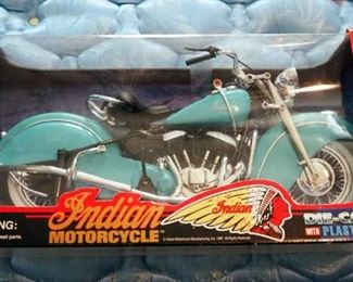 Toy Mark Die-Cast Indian Motorcycle With Plastic Parts, 1/6th Scale In Original Packaging