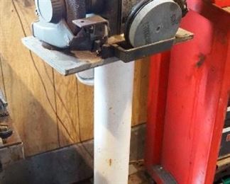 Craftsman Commercial Electric Grinder, Model 397.19591, On Metal Stand, 40" Tall, Powers On