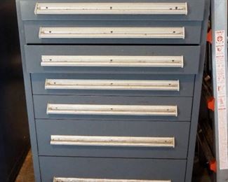 Stanley Vidmar 7 Drawer Parts Cabinet With Key, 44" x 30" x 29"
