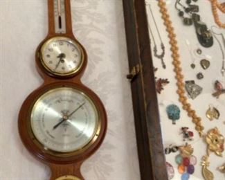 Clock, Barometer, thermometer  