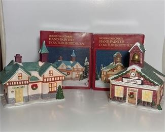 Dickens Collectables Lawyer and School Porcelain Lighted House