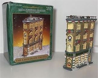 Santas Workbench Collection Chocolate Truffle Lighted Porcelain House