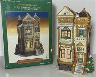 Santas Workbench Collection Victorian Manchester Lane Lighted Porcelain House