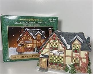 Santas Workbench Collection Parchment Paper Shoppe Lighted Porcelain House